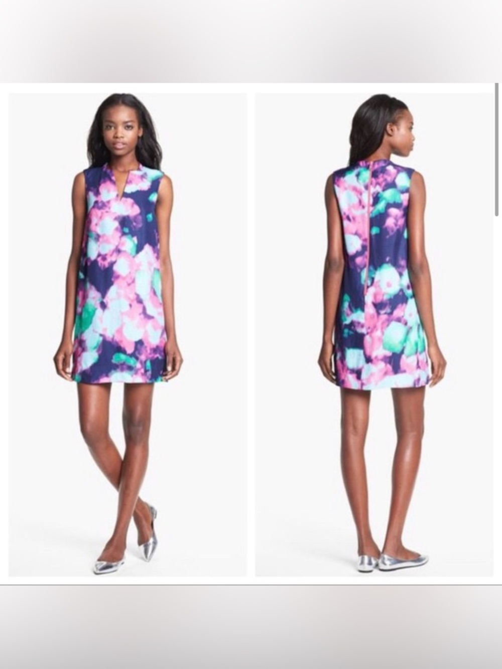 kate spade Keri Purple, Blue Green and Pink Watercolor Shift Dress